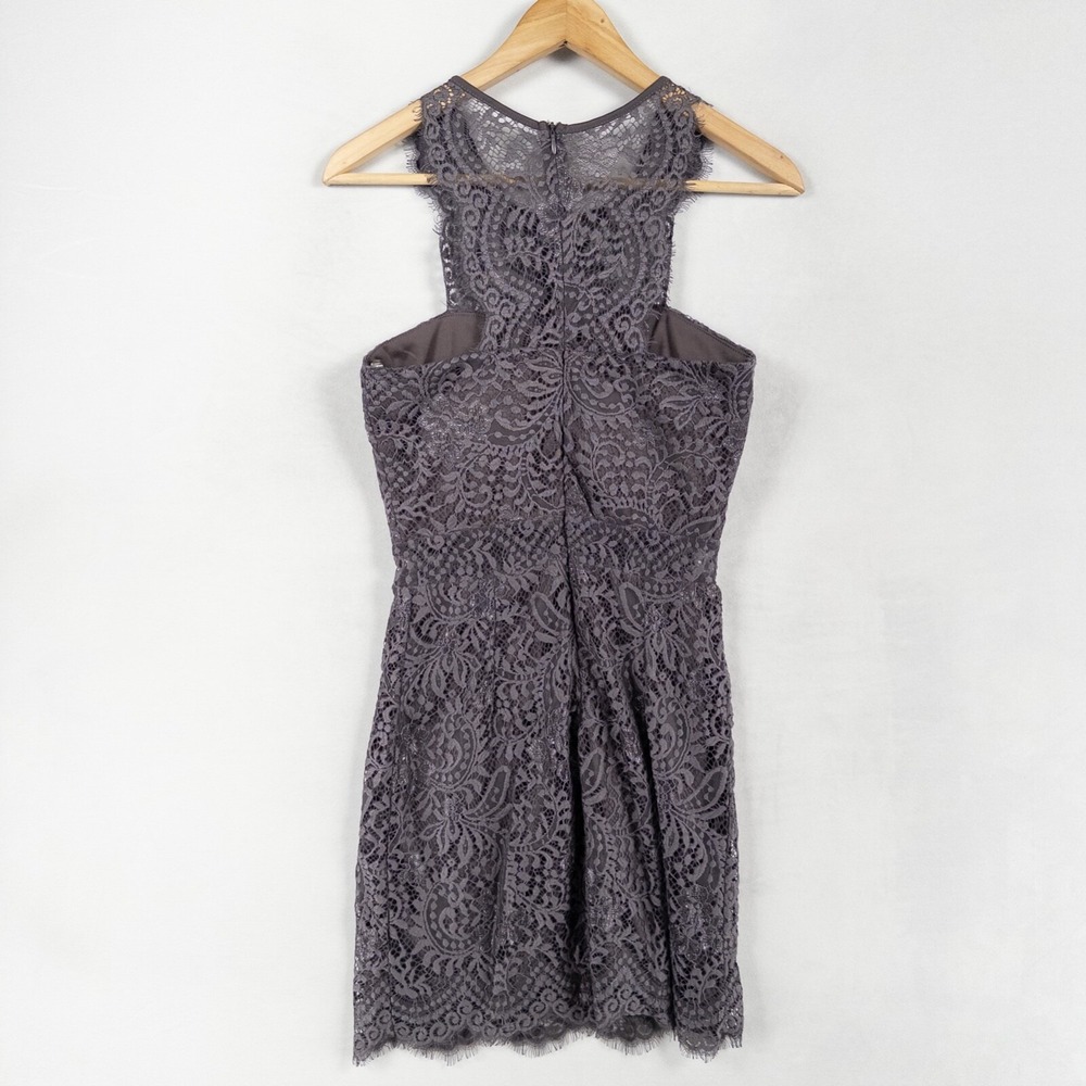 Charlotte Russe Dress Sz Medium Gray Lace Sheath Padded Bust Sleeveless NEW - Picture 3 of 8